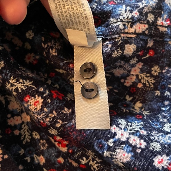 Contemporaine By Simons Floral Button Up Linen Shirt Size Medium - Picture 7 of 11